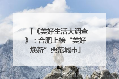 《美好生活大调查》：合肥上榜“美好焕新”典范城市