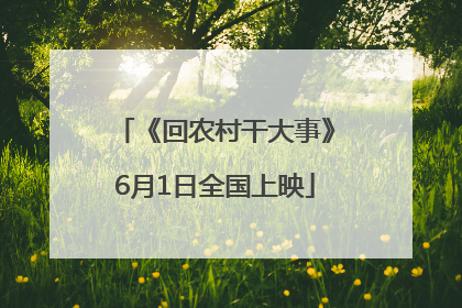 《回农村干大事》6月1日全国上映