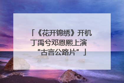 《花开锦绣》开机 丁禹兮邓恩熙上演“古言公路片”