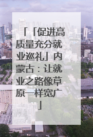 「促进高质量充分就业巡礼」内蒙古：让就业之路像草原一样宽广