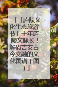 「庐陵文化生态旅游节」千年庐陵文脉长！解码吉安古今交融的文化图谱（图）