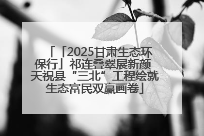「2025甘肃生态环保行」祁连叠翠展新颜 天祝县“三北”工程绘就生态富民双赢画卷