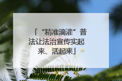 “精准滴灌”普法让法治宣传实起来、活起来