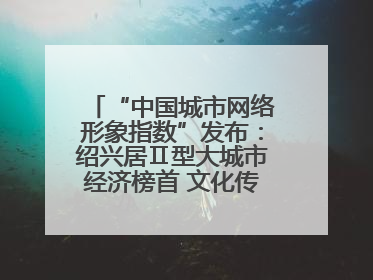 “中国城市网络形象指数”发布：绍兴居Ⅱ型大城市经济榜首 文化传播独具特色
