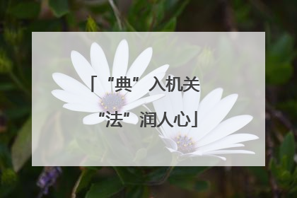 “典”入机关 “法”润人心