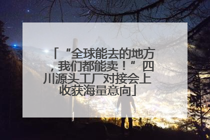“全球能去的地方，我们都能卖！”四川源头工厂对接会上收获海量意向