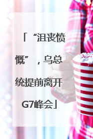 “沮丧愤慨”，乌总统提前离开G7峰会