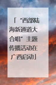 “西部陆海新通道大合唱”主题传播活动在广西启动