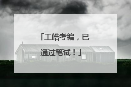 王皓考编，已通过笔试！