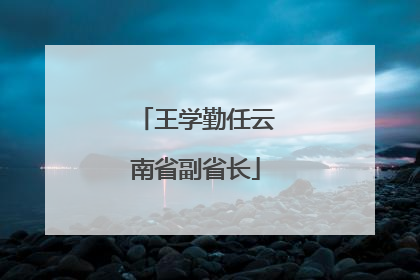 王学勤任云南省副省长