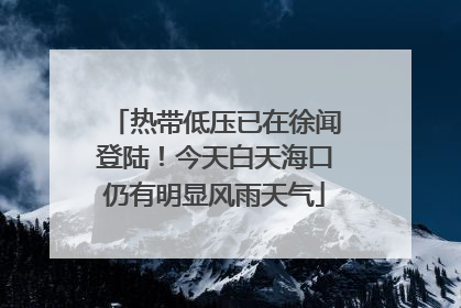 热带低压已在徐闻登陆！今天白天海口仍有明显风雨天气