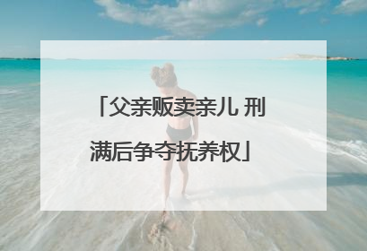 父亲贩卖亲儿 刑满后争夺抚养权