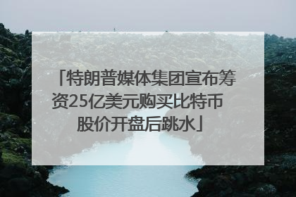 特朗普媒体集团宣布筹资25亿美元购买比特币 股价开盘后跳水