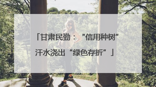 甘肃民勤：“信用种树” 汗水浇出“绿色存折”