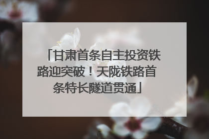 甘肃首条自主投资铁路迎突破！天陇铁路首条特长隧道贯通