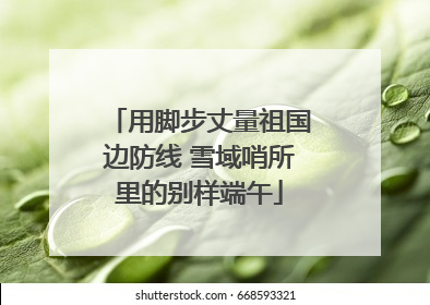 用脚步丈量祖国边防线 雪域哨所里的别样端午