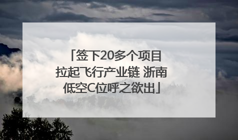 签下20多个项目 拉起飞行产业链 浙南低空C位呼之欲出