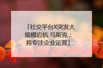 社交平台X突发大规模宕机 马斯克：将专注企业运营