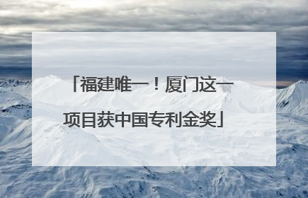 福建唯一！厦门这一项目获中国专利金奖