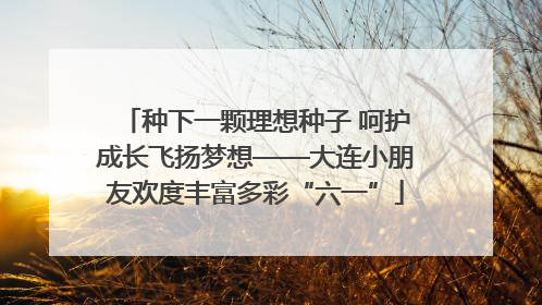 种下一颗理想种子 呵护成长飞扬梦想——大连小朋友欢度丰富多彩“六一”