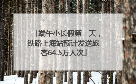 端午小长假第一天，铁路上海站预计发送旅客64.5万人次