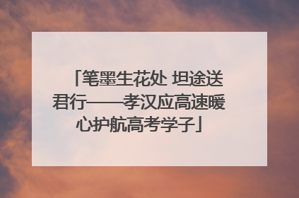笔墨生花处 坦途送君行——孝汉应高速暖心护航高考学子
