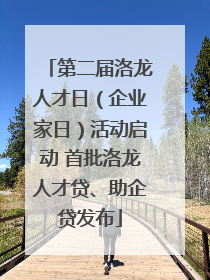 第二届洛龙人才日（企业家日）活动启动 首批洛龙人才贷、助企贷发布