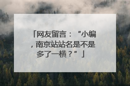 网友留言：“小编，南京站站名是不是多了一横？”