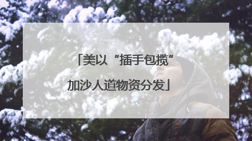美以“插手包揽”加沙人道物资分发