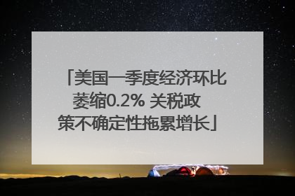 美国一季度经济环比萎缩0.2% 关税政策不确定性拖累增长