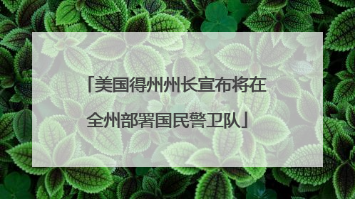 美国得州州长宣布将在全州部署国民警卫队