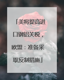美将提高进口钢铝关税，欧盟：准备采取反制措施