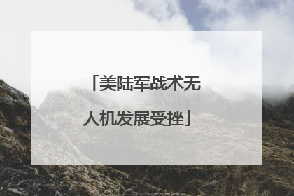 美陆军战术无人机发展受挫