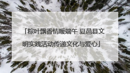 粽叶飘香情暖端午 夏邑县文明实践活动传递文化与爱心