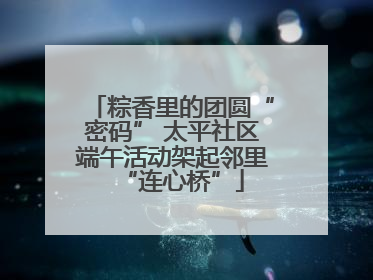 粽香里的团圆“密码” 太平社区端午活动架起邻里“连心桥”