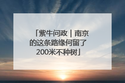 紫牛问政｜南京的这条路缘何留了200米不种树