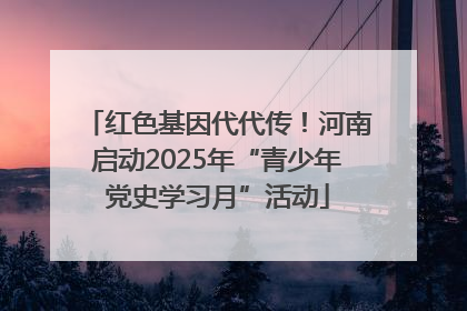 红色基因代代传！河南启动2025年“青少年党史学习月”活动