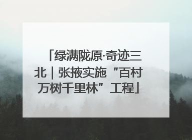 绿满陇原·奇迹三北｜张掖实施“百村万树千里林”工程