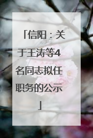 信阳：关于王涛等4名同志拟任职务的公示