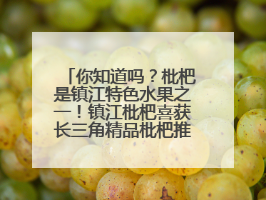 你知道吗？枇杷是镇江特色水果之一！镇江枇杷喜获长三角精品枇杷推选金奖