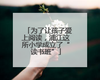 为了让孩子爱上阅读，浦江这所小学成立了“读书班”