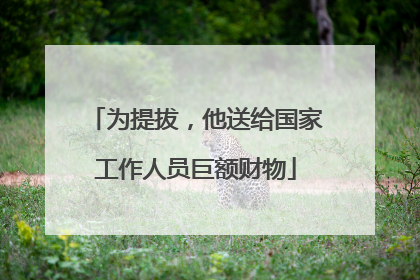 为提拔，他送给国家工作人员巨额财物