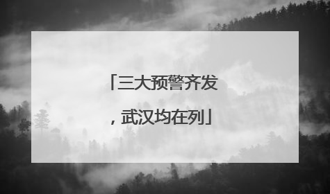 三大预警齐发，武汉均在列