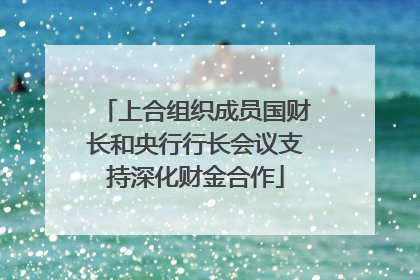 上合组织成员国财长和央行行长会议支持深化财金合作