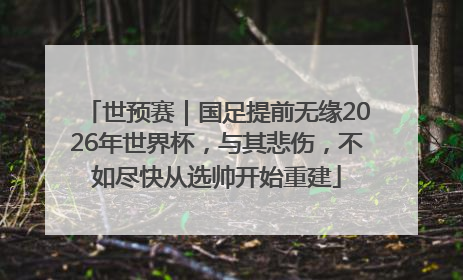 世预赛｜国足提前无缘2026年世界杯，与其悲伤，不如尽快从选帅开始重建