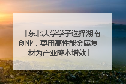 东北大学学子选择湖南创业，要用高性能金属复材为产业降本增效