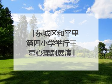 东城区和平里第四小学举行三幕心理剧展演