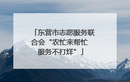 东营市志愿服务联合会“农忙来帮忙 服务不打烊”