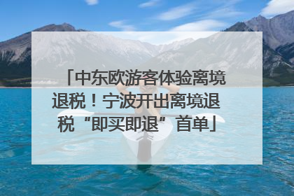 中东欧游客体验离境退税！宁波开出离境退税“即买即退”首单