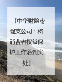 中华财险枣强支公司：将消费者权益保护工作落到实处
